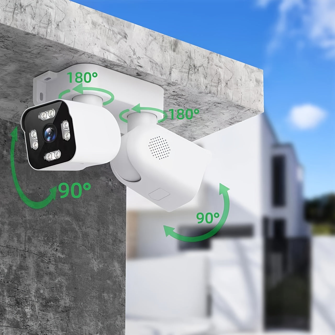 Dual Lens Ptz Security Cameras Wireless Network Outdoor, 5.0MP Motion Sensor Camera Outside 2.4G Wifi Home Security, 360 Degree Camaras De Seguridad Para Casa Exterior, 2 Way Audio Talk, Night Vision, Siren Alarm
