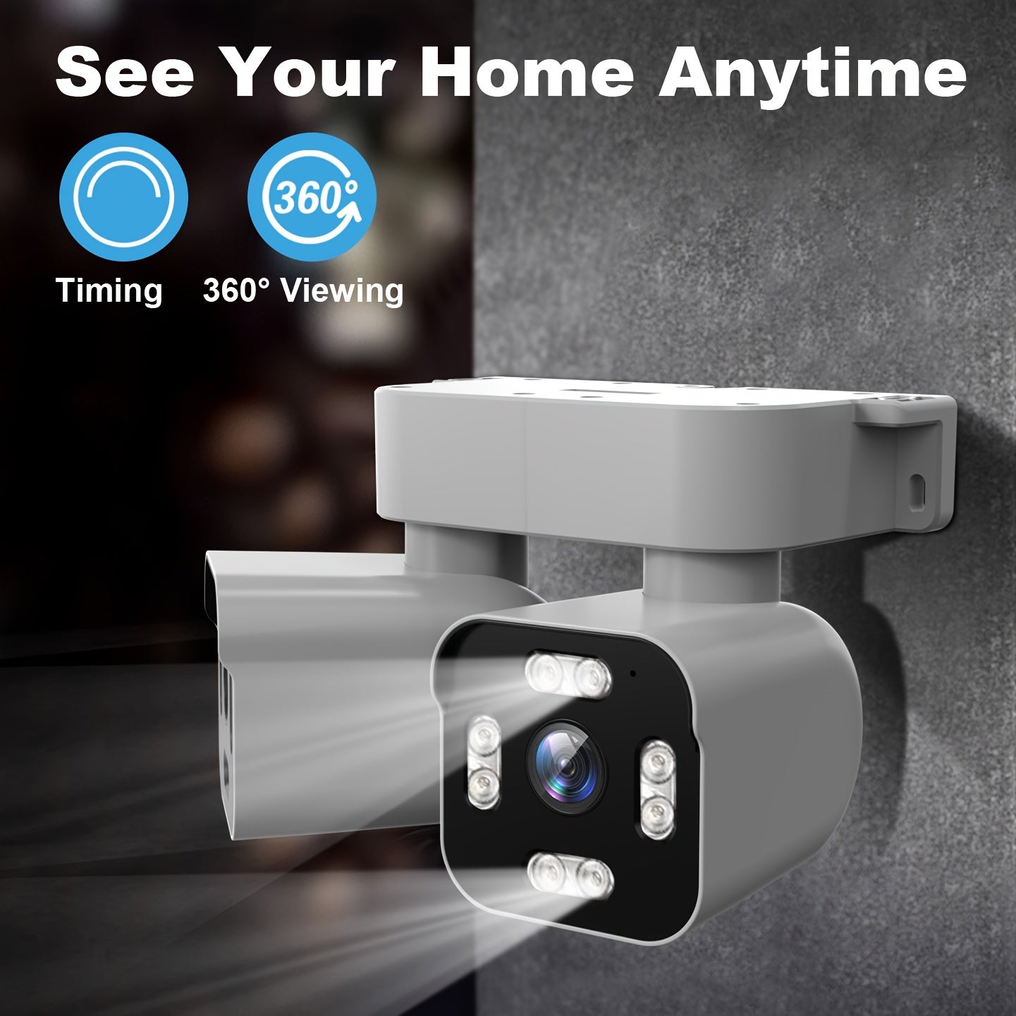 Dual Lens Ptz Security Cameras Wireless Network Outdoor, 5.0MP Motion Sensor Camera Outside 2.4G Wifi Home Security, 360 Degree Camaras De Seguridad Para Casa Exterior, 2 Way Audio Talk, Night Vision, Siren Alarm