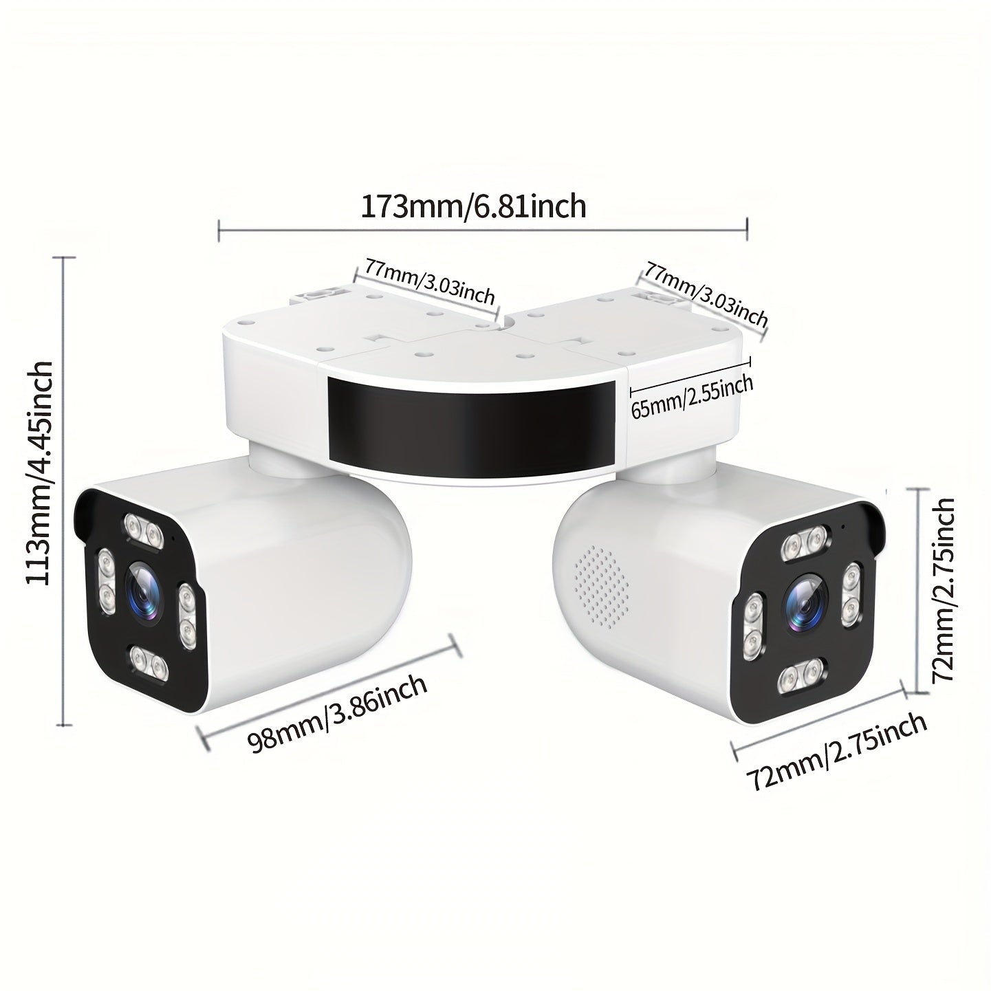 Dual Lens Ptz Security Cameras Wireless Network Outdoor, 5.0MP Motion Sensor Camera Outside 2.4G Wifi Home Security, 360 Degree Camaras De Seguridad Para Casa Exterior, 2 Way Audio Talk, Night Vision, Siren Alarm