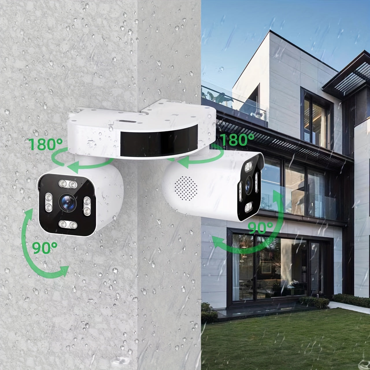 Dual Lens Ptz Security Cameras Wireless Network Outdoor, 5.0MP Motion Sensor Camera Outside 2.4G Wifi Home Security, 360 Degree Camaras De Seguridad Para Casa Exterior, 2 Way Audio Talk, Night Vision, Siren Alarm
