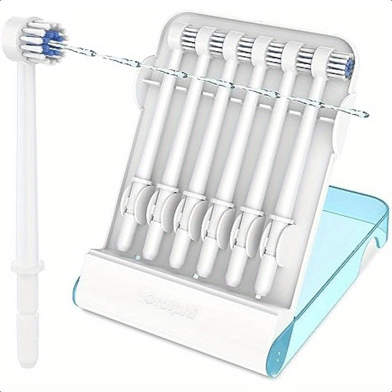 Replacement Tips for Waterpik Water Flosser 6 Brush Head Tips and Storage Case Bundle