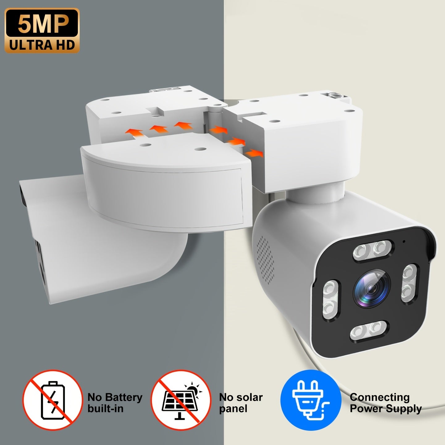 Dual Lens Ptz Security Cameras Wireless Network Outdoor, 5.0MP Motion Sensor Camera Outside 2.4G Wifi Home Security, 360 Degree Camaras De Seguridad Para Casa Exterior, 2 Way Audio Talk, Night Vision, Siren Alarm