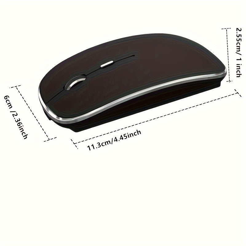 1pc Type-C Rechargeable Wireless Mouse with 2.4G Dual Receiver, Silent Operation, Durable Plastic Build, Long-Lasting Lithium Polymer Battery - Compatible with Multiple Devices