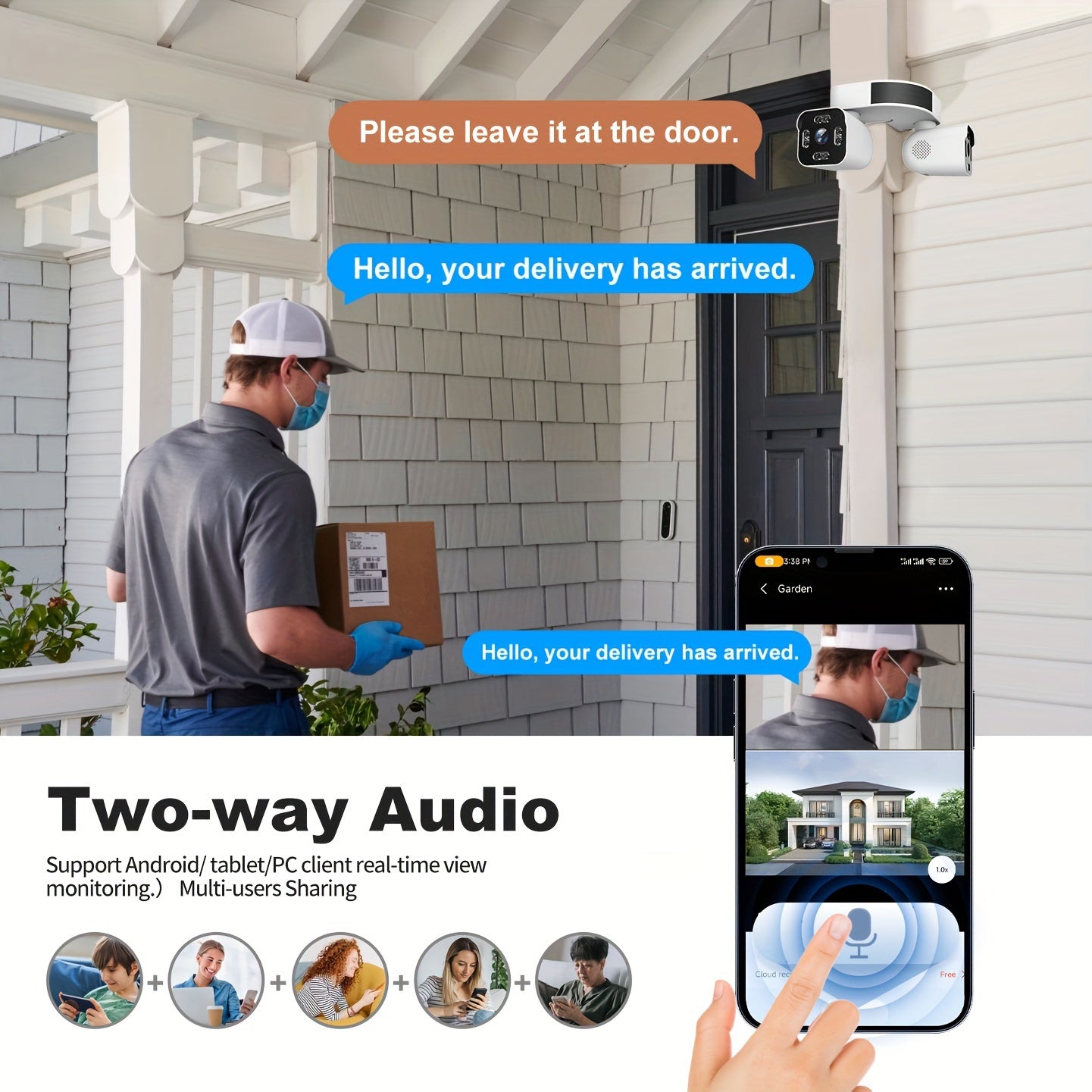 Dual Lens Ptz Security Cameras Wireless Network Outdoor, 5.0MP Motion Sensor Camera Outside 2.4G Wifi Home Security, 360 Degree Camaras De Seguridad Para Casa Exterior, 2 Way Audio Talk, Night Vision, Siren Alarm