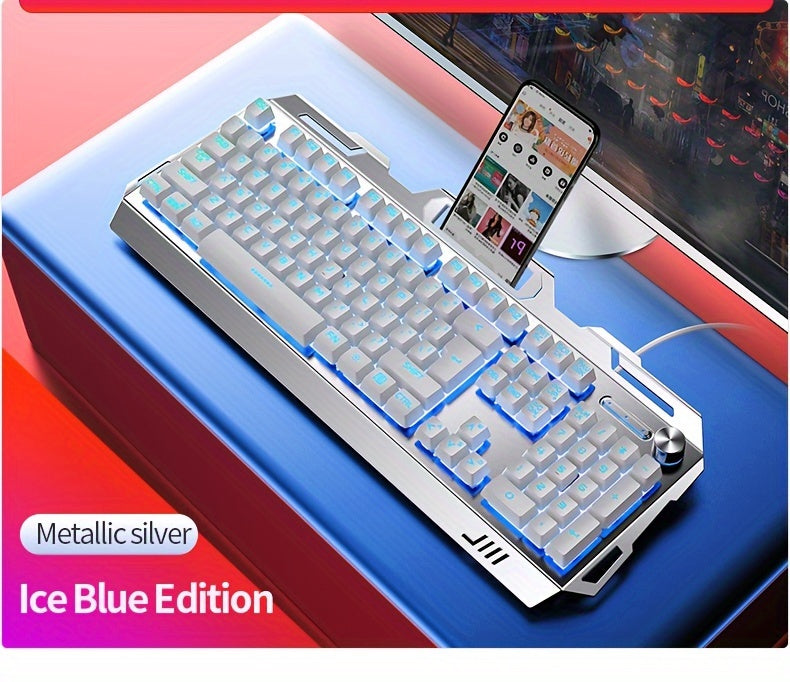 V2 E-sports Gaming Wired Keyboard with Hair Light, Universal USB Plug-in, Compatible with Windows System for Office and Typing