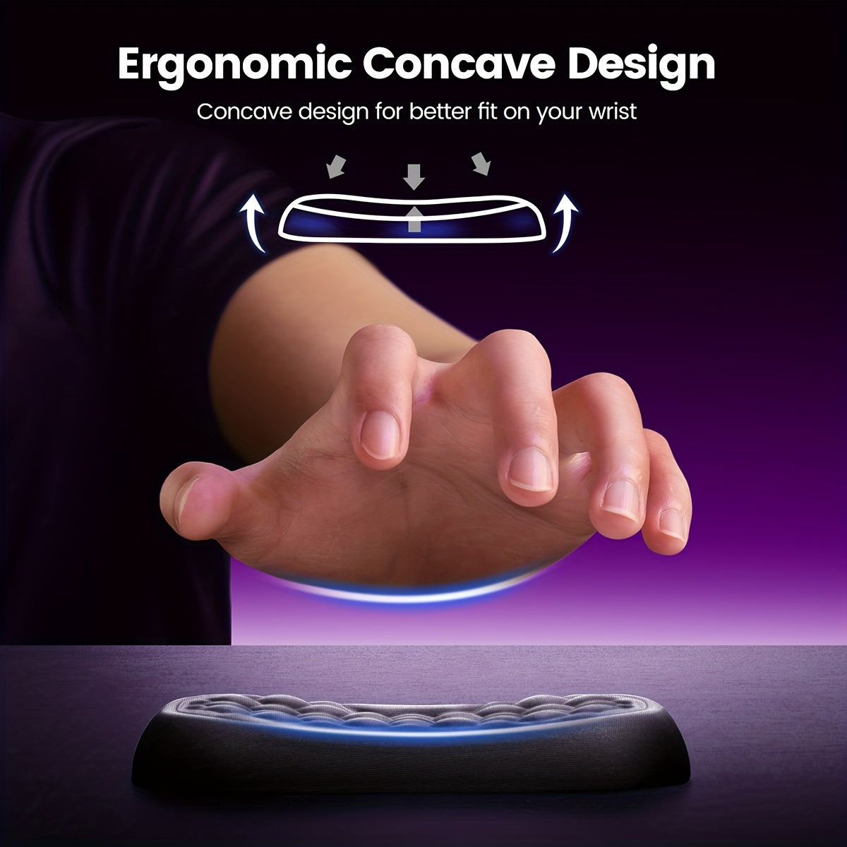 Vaydeer Ergonomic Wrist Rest - Soft Memory Foam Arm Cushion for Keyboard and Mouse, Computer Desk, Palm Hand Office Laptop Typing, Providing Comfortable Support and Reducing Wrist Strain