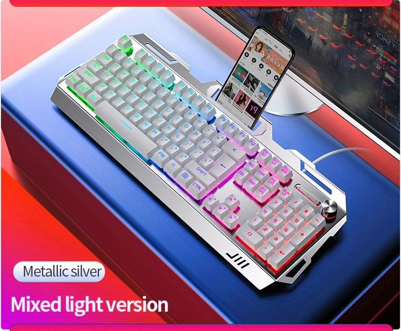 V2 E-sports Gaming Wired Keyboard with Hair Light, Universal USB Plug-in, Compatible with Windows System for Office and Typing