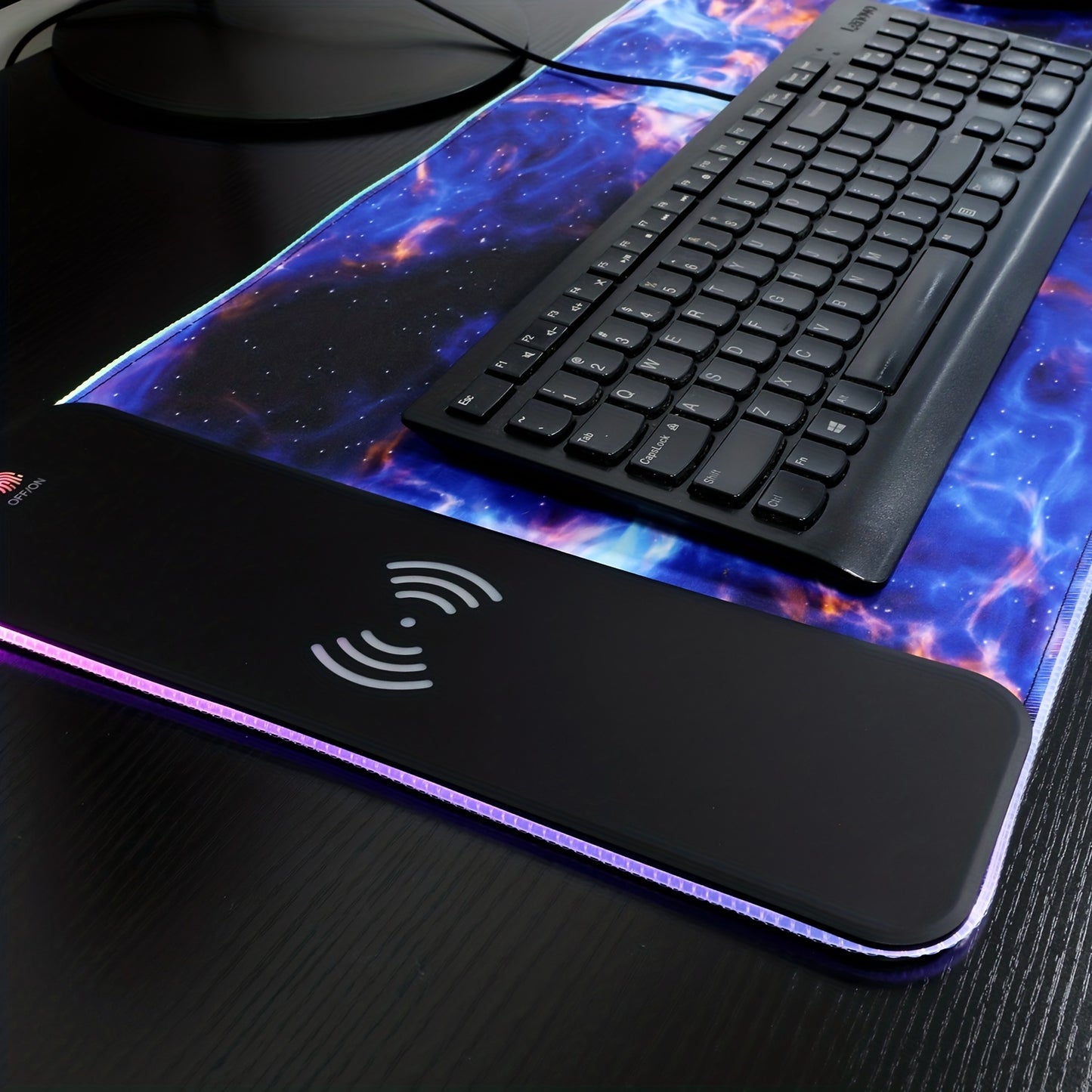 Wireless Charging RGB Gaming Mouse Pad 15W, LED Mouse Mat, 15 Light Modes Extra Large Mousepad Non-Slip Rubber Base Computer Keyboard Mat for Gaming, Macbook, PC, Laptop, Desk (Bule Sky)