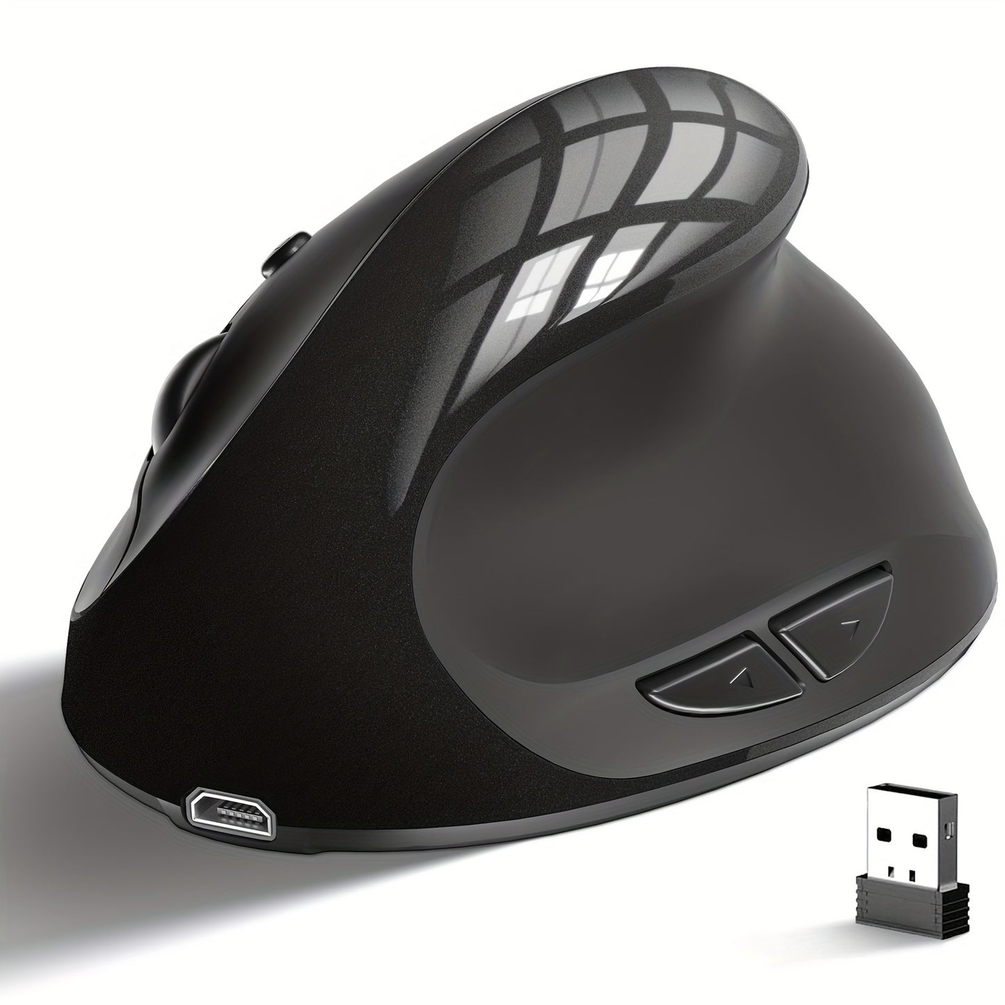 Ergonomic Mouse, Rechargeable Vertical Wireless Mouse Small Right Handed Computer Wireless Mouse for Laptop, Desktop, PC Purple
