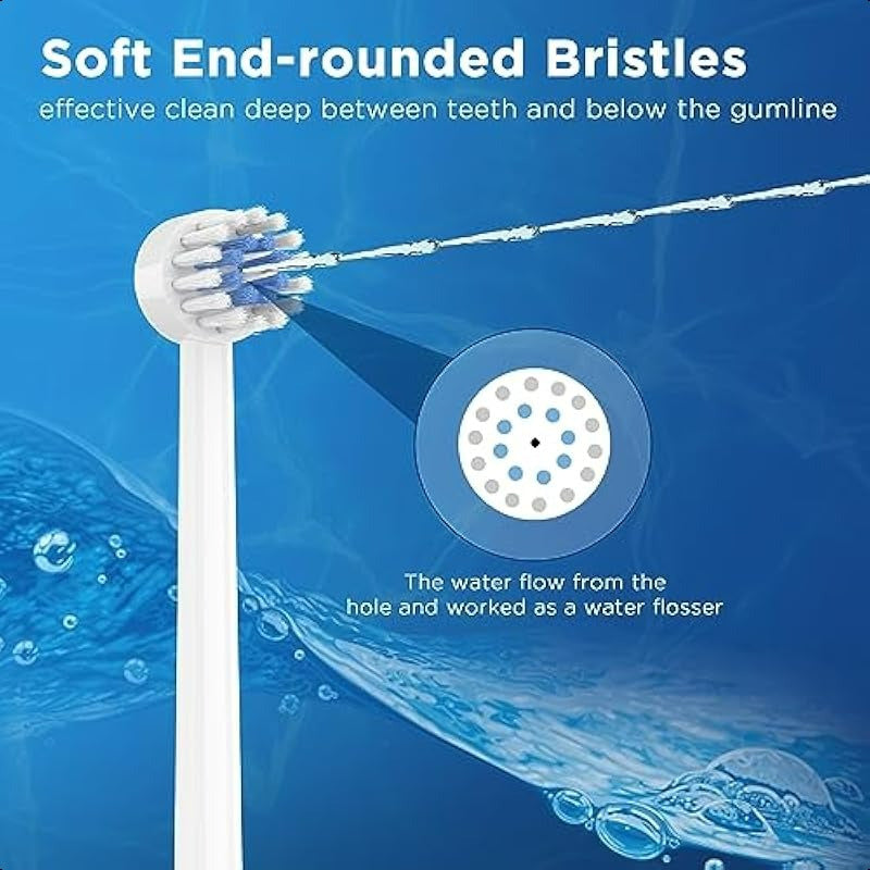 Replacement Tips for Waterpik Water Flosser 6 Brush Head Tips and Storage Case Bundle
