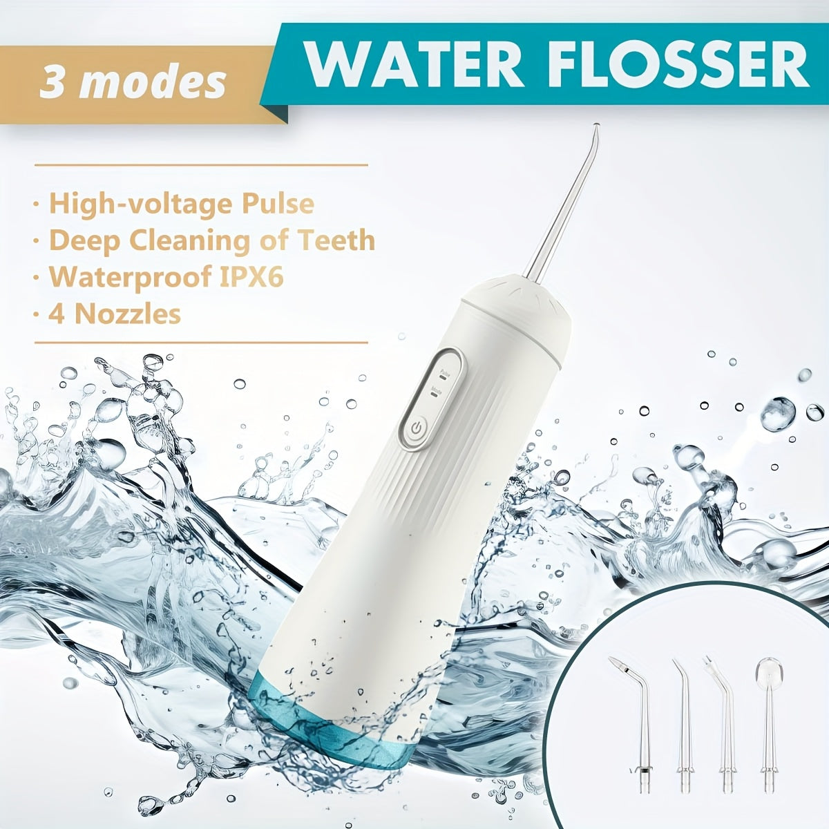 Portable Cordless Oral Irrigator Rechargeable Travel Irrigation Cleaner Electric Flossing Machine For Teeth Cleaning