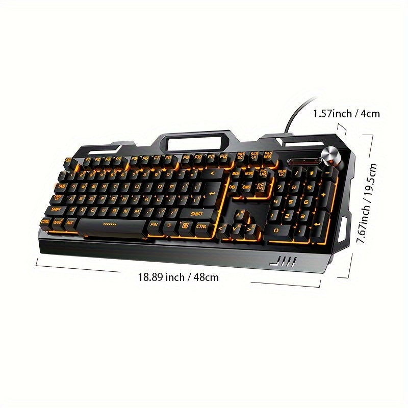 V2 E-sports Gaming Wired Keyboard with Hair Light, Universal USB Plug-in, Compatible with Windows System for Office and Typing