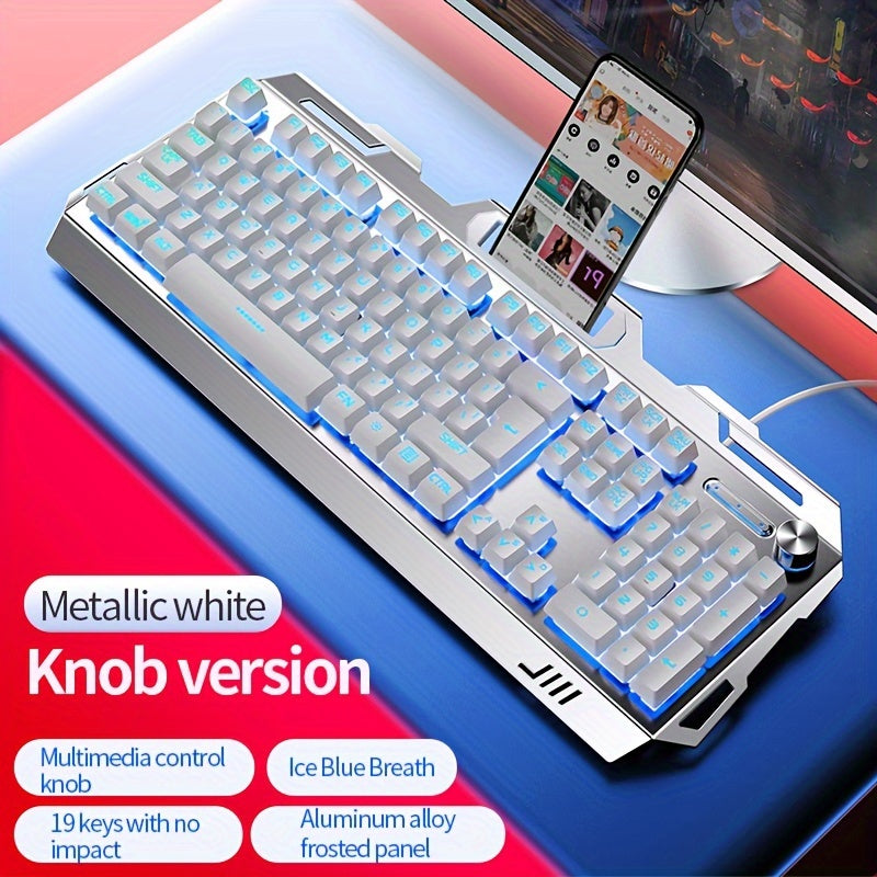 V2 E-sports Gaming Wired Keyboard with Hair Light, Universal USB Plug-in, Compatible with Windows System for Office and Typing