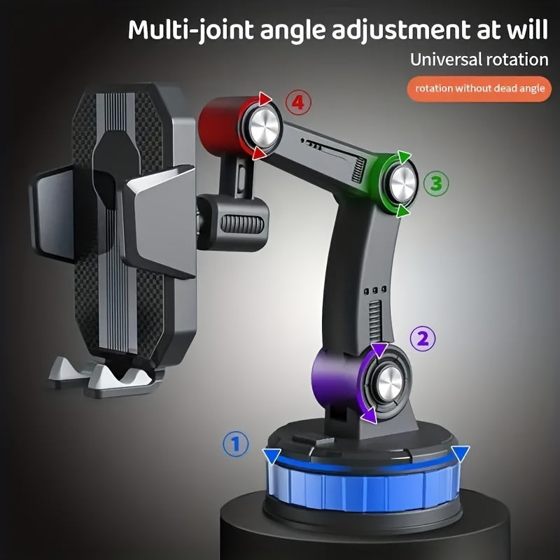 [Rotatable Car Phone Mount] 360° Rotatable Car Phone Mount - Telescopic, Shockproof with Strong Adhesive Gel Pad for Large Trucks & Vehicles