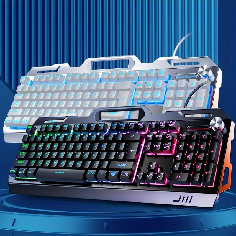 V2 E-sports Gaming Wired Keyboard with Hair Light, Universal USB Plug-in, Compatible with Windows System for Office and Typing