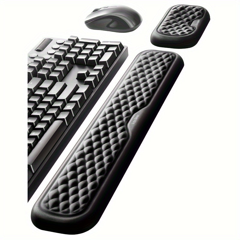 Vaydeer Ergonomic Wrist Rest - Soft Memory Foam Arm Cushion for Keyboard and Mouse, Computer Desk, Palm Hand Office Laptop Typing, Providing Comfortable Support and Reducing Wrist Strain