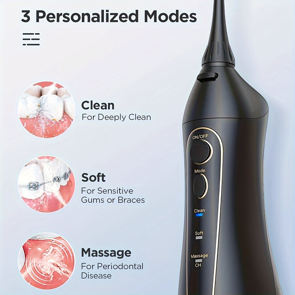 Combo for Braces Bridges Care, Black Fairywill Water Flosser and Electric Toothbrush